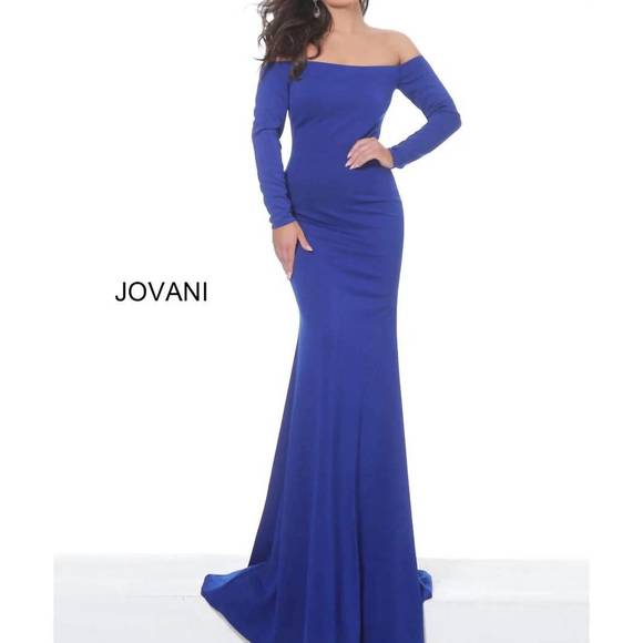 Jovani | Dresses | New Jovani Off The Shoulder Fitted Evening Dress In ...
